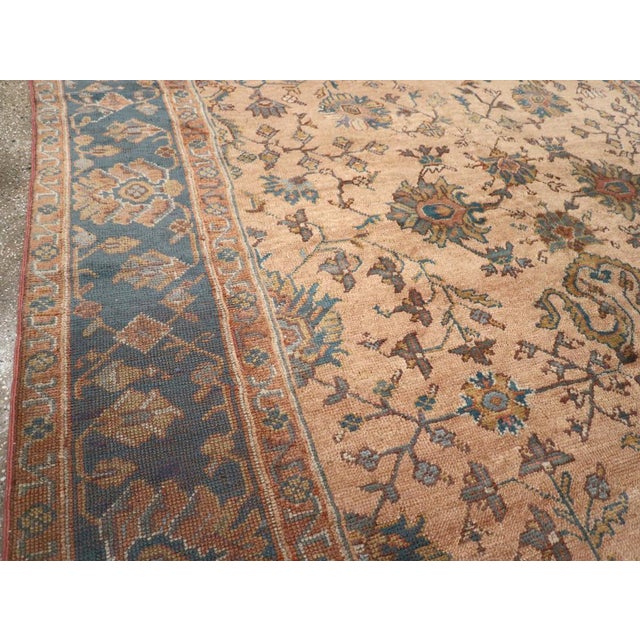 Rustic Galerie Shabab Collection Mid-20th Century Turkish Oushak Room Size Carpet For Sale - Image 3 of 8