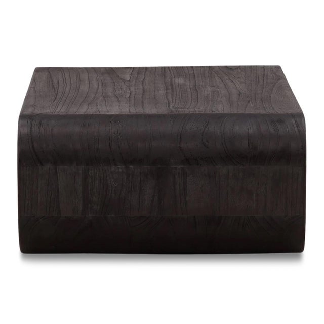 Contemporary Black Rounded Shelf Coffee Table For Sale - Image 3 of 11