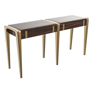 "Micra" Credenza & Console With Bronze For Sale