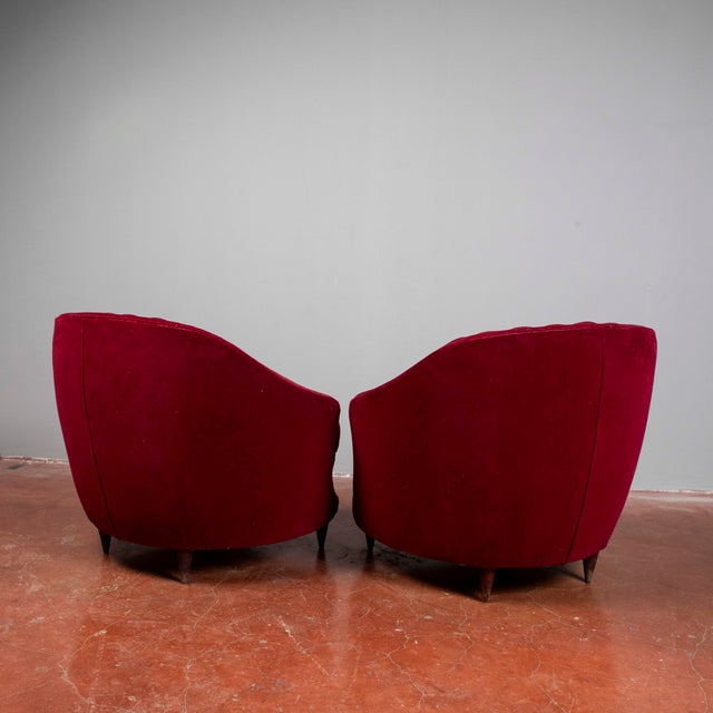 Set of Velvet Armchairs in the style of Gio Ponti, 1940s For Sale - Image 18 of 18