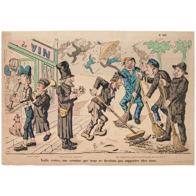 The Street is an original Hand-colored lithograph on brownish paper realized by an Anonymous artist of the 19th Century....