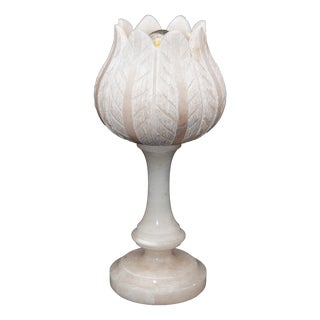 Art Deco French Table Lamp in Alabaster, France, 1940s For Sale