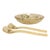 Vintage Botanical Motif Resin / Acrylic Salad Bowl and Servers / Tongs Set by Bilmar - 3 pcs For Sale