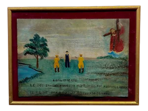 Mexican Revolution Folk Art -1918 Saved From the Firing Squad-Oil Painting