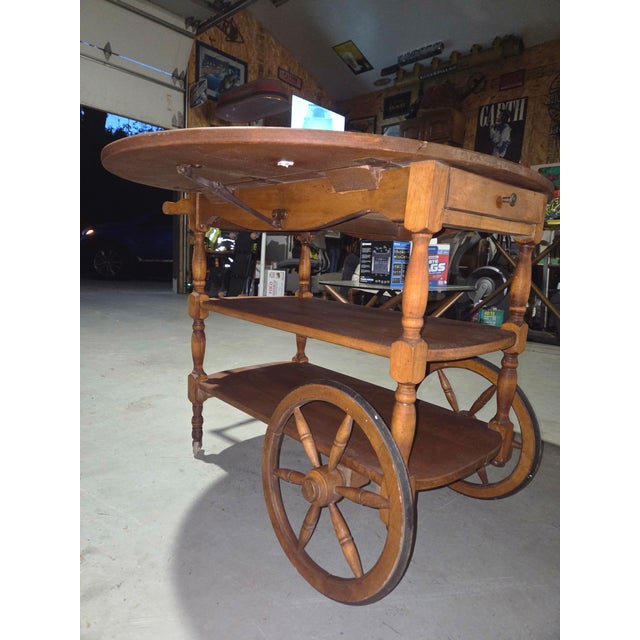 Drop leaf tea cart, bar cart. Beautiful vintage patina.