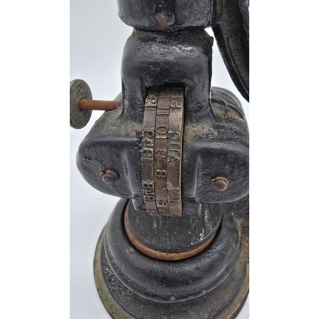 Antique Cast Iron Date Stamp Validator Machine 1941 - 1952 For Sale - Image 11 of 13