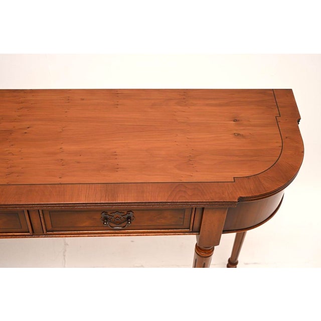 Wood Vintage Regency Style Console Table in Yew Wood, 1950 For Sale - Image 7 of 10