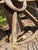 Late 19th Century Large Industrial Wooden Pulley Wheel With Vintage Stenciled Lettering — 30” For Sale - Image 5 of 10