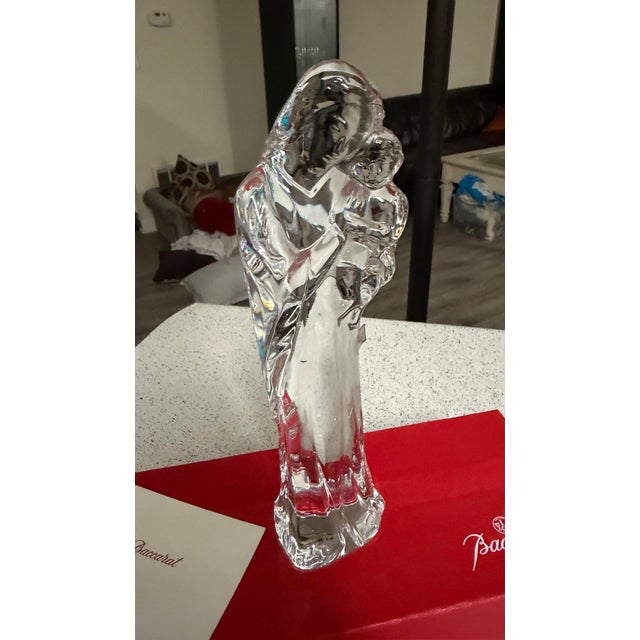 Baccarat Baccarat Large Figurine Raphael Madonna and Child 9in Nib For Sale - Image 4 of 10