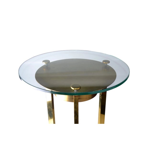 Dorothy Thorpe Dorothy Thorpe Illuminated Brass and Glass Side Table For Sale - Image 4 of 10