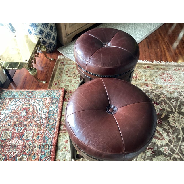Wood Theodore Alexander Boloro Vintage Bar Stools For Sale - Image 7 of 11