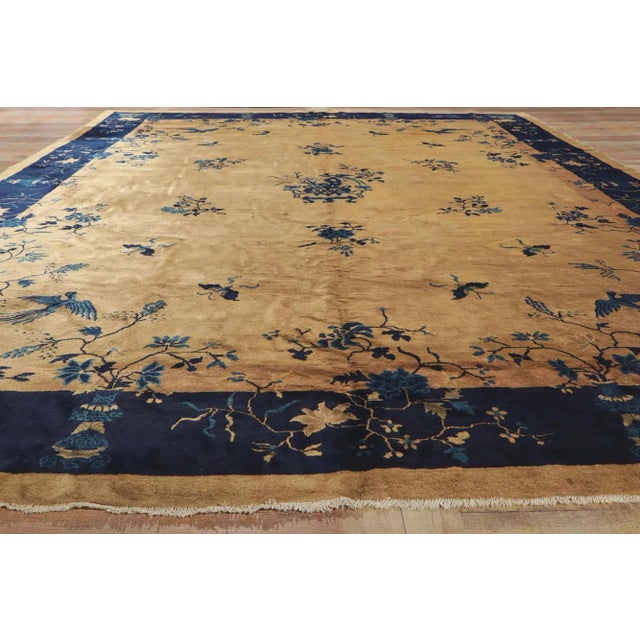 Antique Chinese Peking Rug - 11'00 X 14'05 For Sale - Image 9 of 11