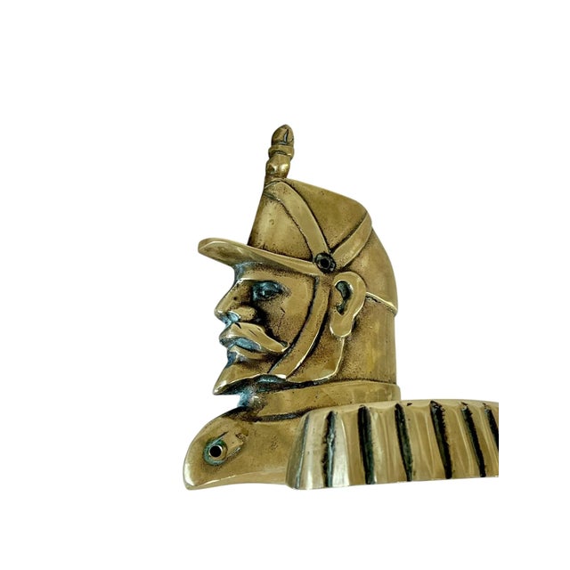 Pair Vintage Brass French Napoleonic Military Hat Coat Hooks For Sale - Image 4 of 10