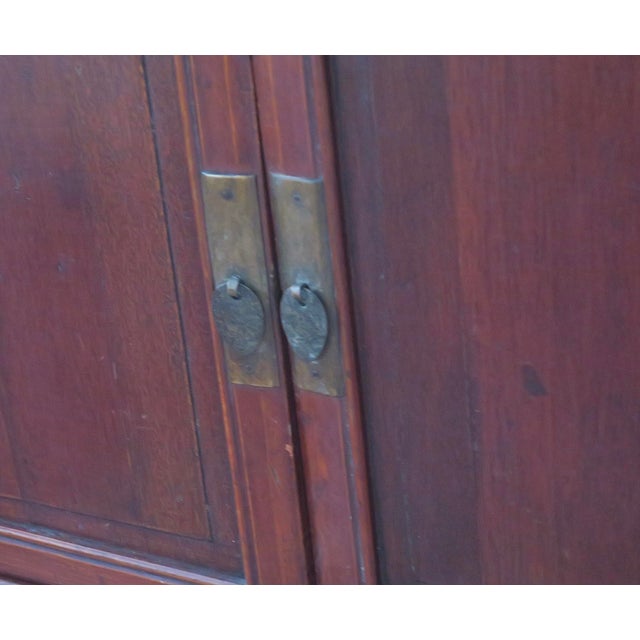 Wood Antique Boho Two-Door Cabinet with Drawers, 1910s For Sale - Image 7 of 8