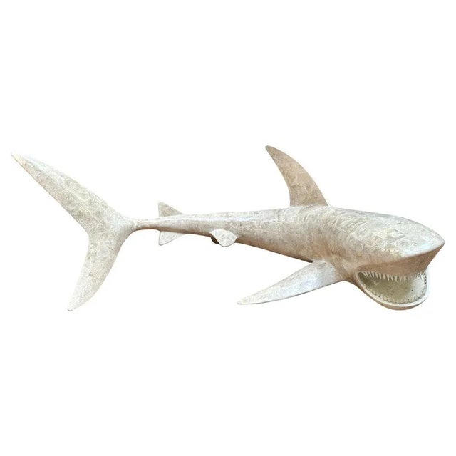 Large Marble Shark Sculpture by Maitland Smith, 1980 For Sale - Image 16 of 16