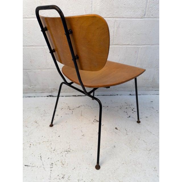Wood Set of Six Vintage Molded Plywood and Metal Chairs For Sale - Image 7 of 14