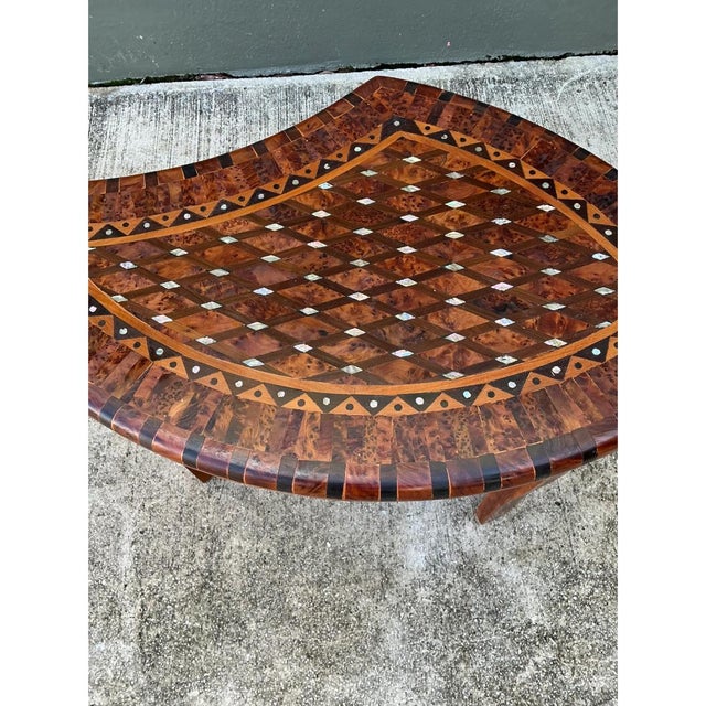 Vintage Geometric Inlaid Wood Coffee Table For Sale - Image 11 of 12