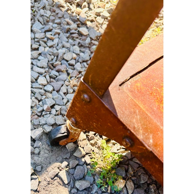 Rustic Industrial, Rustic Metal Coffee Table For Sale - Image 3 of 17