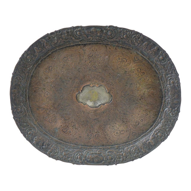 Antique British Copper Tray For Sale