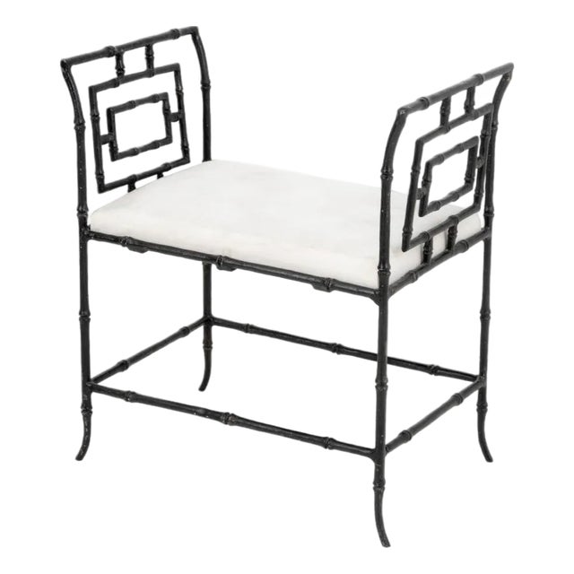 Bamboo Motif Cast Iron Window Seat For Sale