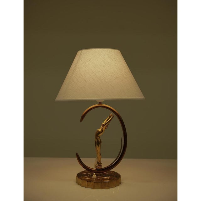 Swedish Art Deco Table Lamp in Brass, 1940s For Sale - Image 6 of 7
