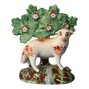 Antique Early 19th Century Staffordshire Sheep in Bocage