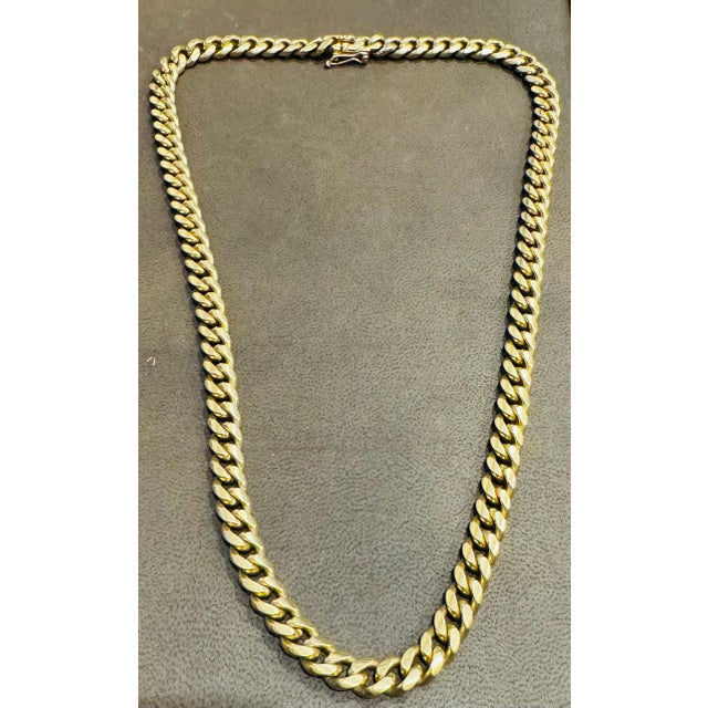 Vintage 14 Karat Yellow Gold 96.7 Gm Miami Cuban Link Italian Chain Unisex, 20" For Sale - Image 12 of 18