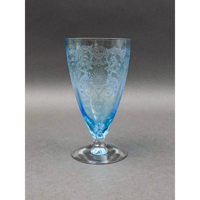 Mid 20th Century Fostoria Versailles Azure Blue Crystal Parfait Tumbler Glasses- Set of 5 For Sale - Image 5 of 7