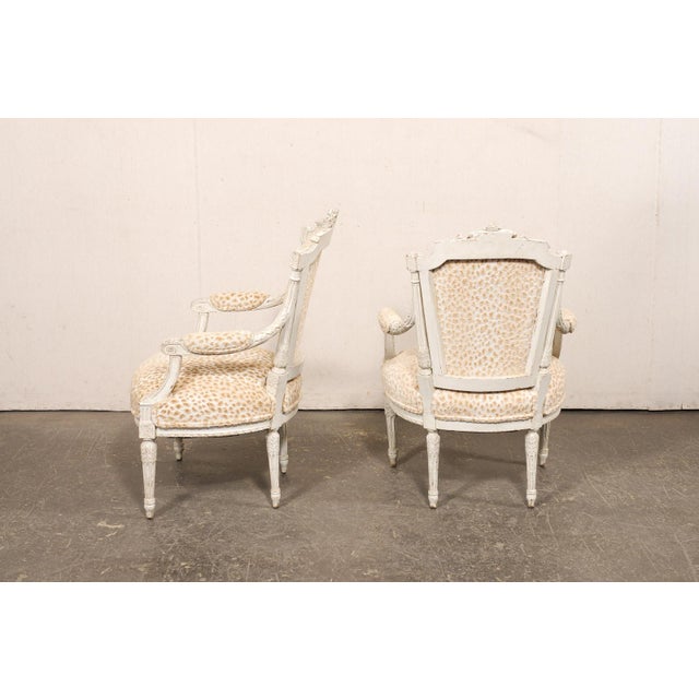 French Louis XVI Style Fauteuils, 19th C. For Sale - Image 11 of 13