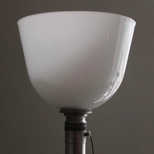 French Art Deco Metal and Opaline Glass Table Lamp from Mazda, 1930s For Sale - Image 14 of 18