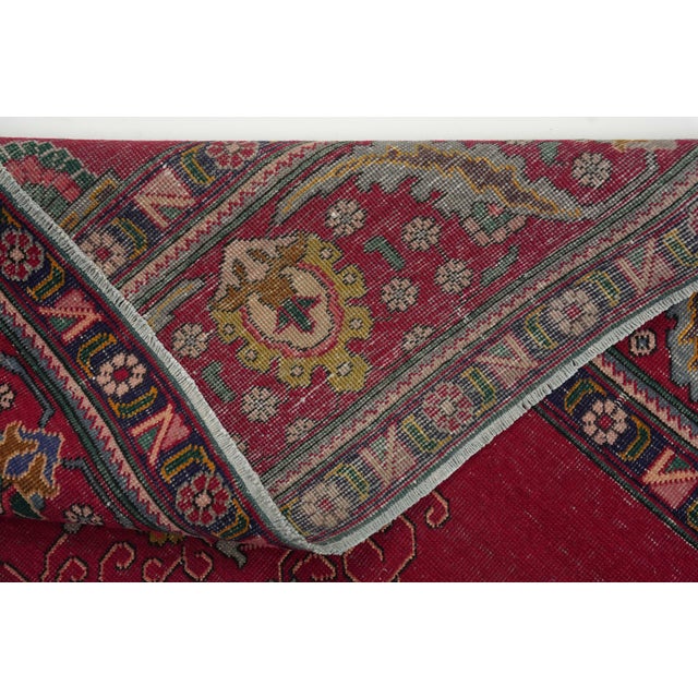 1970s Vintage Persian Handmade Wool 10x12 Red Area Rug For Sale - Image 11 of 11