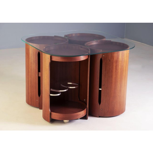 This modular coffee table, model 0635, was produced by Dřevotvar Nová Paka in 1977. The design reflects the geometric...