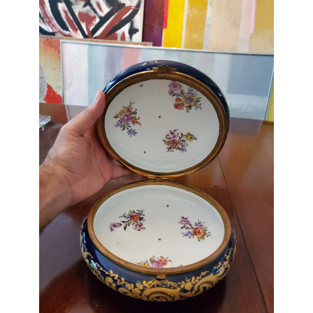 Mid 19th Century Mid 19th Century Antique Sevres Signed Imperial Palace Jewel Box Gold Overlay For Sale - Image 5 of 10