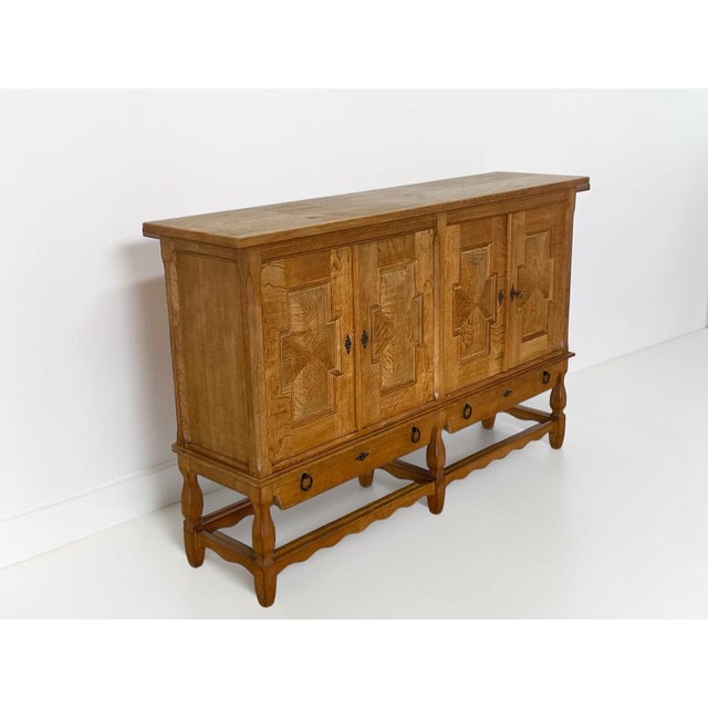 Vintage Oak Sideboard by Henning Kjærnulf for Nyrup Furniture Factory, Denmark, 1960s For Sale - Image 9 of 18