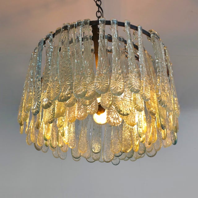 Mid-Century Brutalist Multicolor Glass Chandelier, 1970s For Sale - Image 6 of 12
