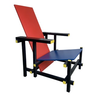 Vintage Red and Blue Armchair by Gerrit Thomas Rietveld, 1970s For Sale