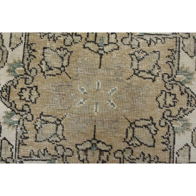 Tabriz Rug 10’1” X 12’11” Beige Wool Vintage Distressed Hand-Knotted Carpet For Sale - Image 9 of 15
