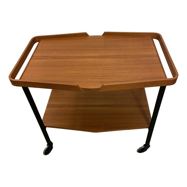 Scandinavian Teak Serving Trolley, 1960s For Sale