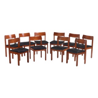 Set of Ten Danish Style Mahogany Dining Chairs, C. 1955. For Sale