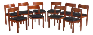 Set of Ten Danish Style Mahogany Dining Chairs, C. 1955.