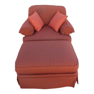 1990s Vintage Henredon Chair & Ottoman For Sale