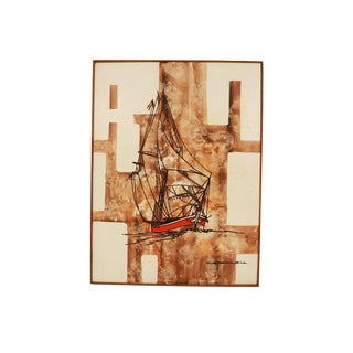 Michael Quincy Rothwell Mid Century Abstract Expressionist Original Oil Painting Signed For Sale