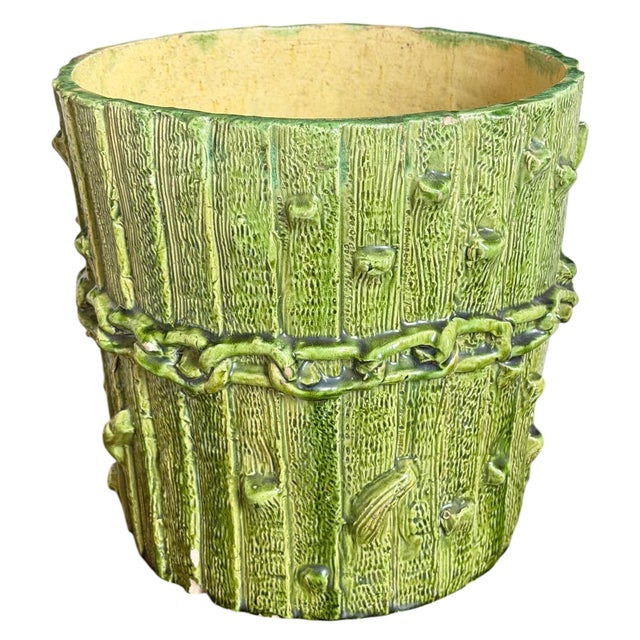 English 19th Century English Glazed Faux Bois Planter For Sale - Image 3 of 16