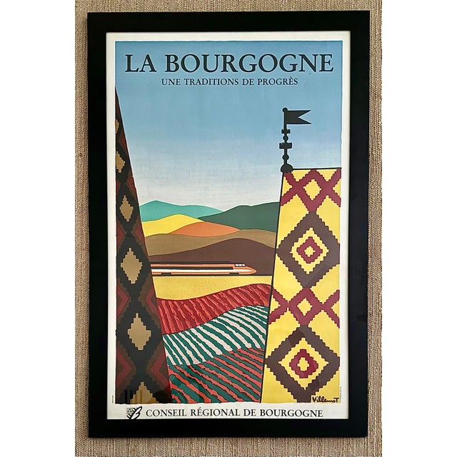 Vintage 1984 Original Poster for Bourgogne Regional Council Designed by the Iconic Bernard Villemot, Framed For Sale - Image 11 of 12
