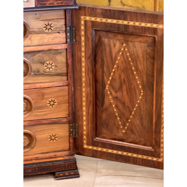 Mid-19th C. Middle Eastern Marquetry Inlaid Davenport Desk For Sale - Image 13 of 18