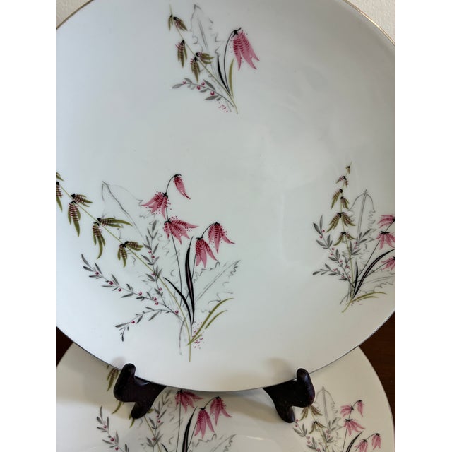 1960s Vintage Royal Duchess Mountain Bell Pink Floral Dinner Plates, Set of 2 For Sale - Image 5 of 12