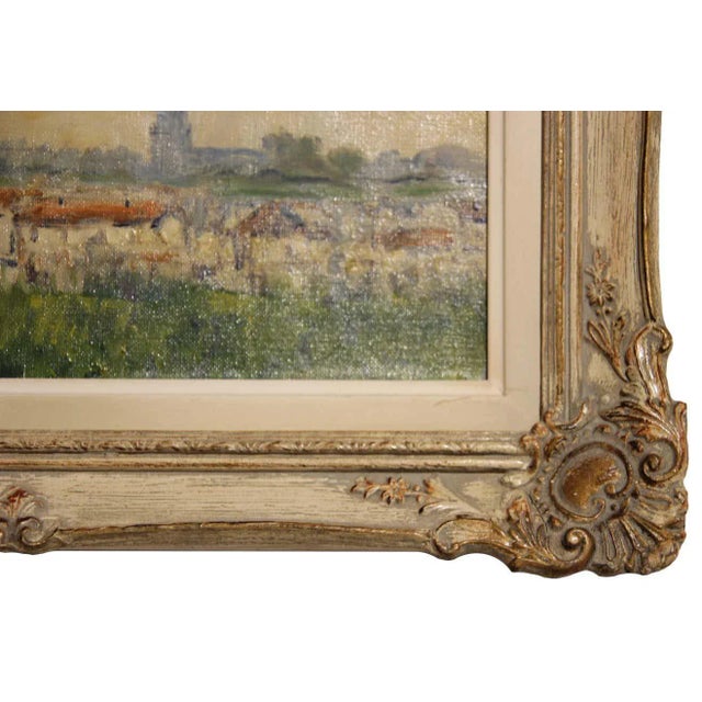Early 20th Century Early 20th Century Impressionist Style Landscape of Town and Church Oil Painting, Framed For Sale - Image 5 of 7