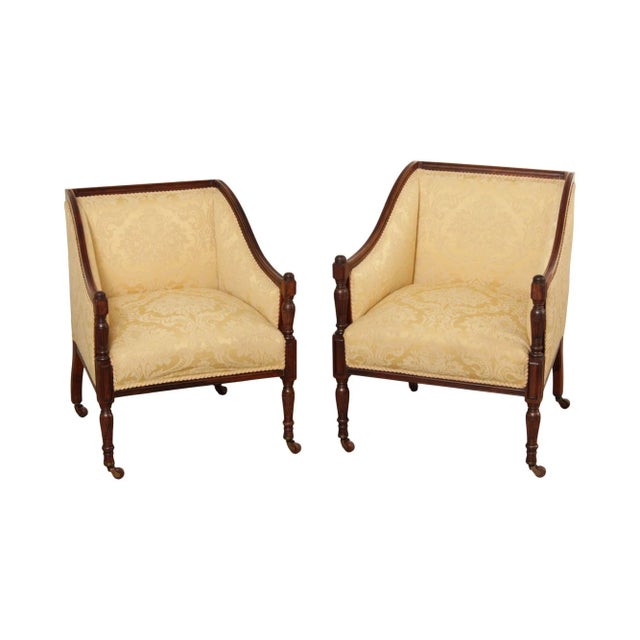 Antique 19th C. English Rosewood Pair of Club Arm Chairs For Sale - Image 13 of 13