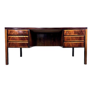 Danish Modern Gunni Omann for Omann Jun Mobelfabrik Model 77 Rosewood Two-Sided Desk For Sale