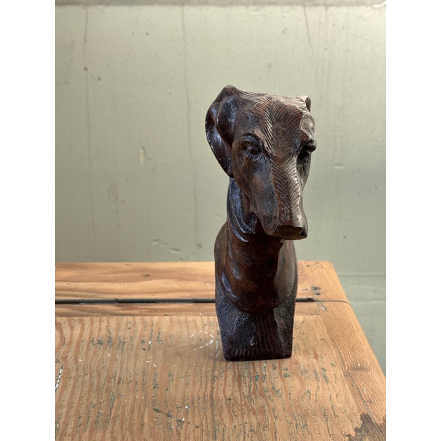 1920s Cast Iron Bust of a Greyhound, 1920s-1940s For Sale - Image 5 of 6